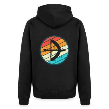 Archery Gift Saying Archery - Unisex Premium Organic Zip Hoodie - black - Back - Nico (187cm)