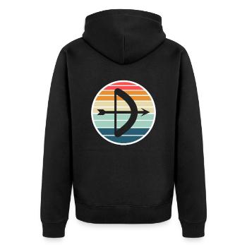 Archery Gift Saying Archery - Unisex Premium Organic Zip Hoodie - black - Back - Nico (187cm)