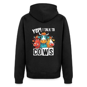 Kuh Geschenk Kühe Landwirt Bauer Geburtstag - Unisex Premium Bio Zip Hoodie - Schwarz - Hinten - Nico (187cm)