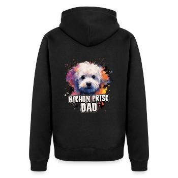 Bichon Frise Dog Cadeau Dire - Veste à capuche bio Premium Unisexe - noir - Dos - Nico (187cm)