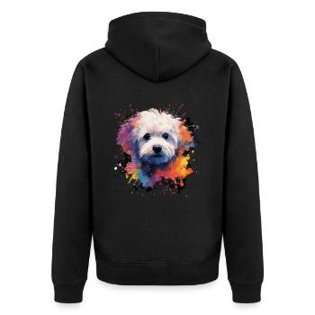 Bichon Frise Dog Cadeau Dire - Veste à capuche bio Premium Unisexe - noir - Dos - Nico (187cm)