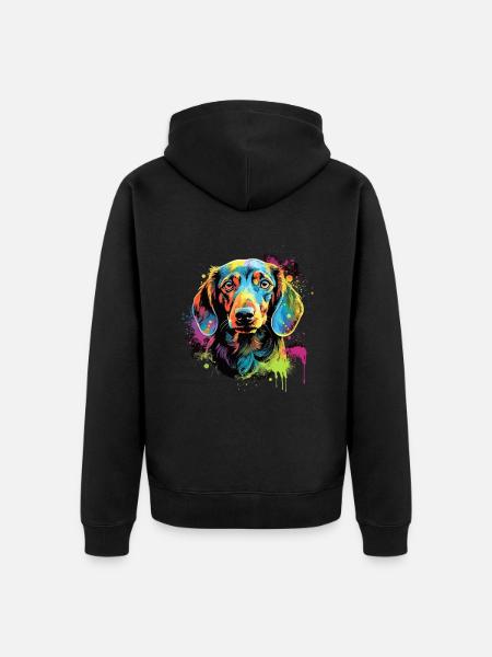 Dachshund Dog Gift Saying - Unisex Premium Organic Zip Hoodie - black