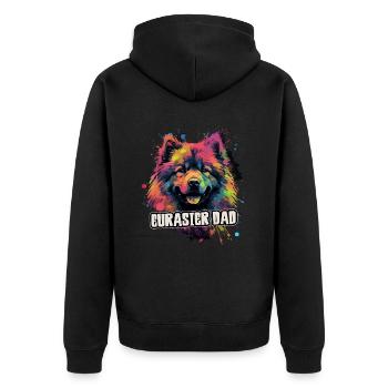 Eurasier Hund Geschenk Spruch - Unisex Premium Bio Zip Hoodie - Schwarz - Hinten - Nico (187cm)