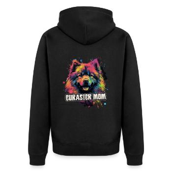 Eurasier Hund Geschenk Spruch - Unisex Premium Bio Zip Hoodie - Schwarz - Hinten - Nico (187cm)