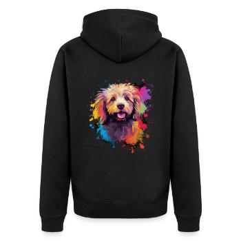 Havaneser Hund Geschenk Spruch - Unisex Premium Bio Zip Hoodie - Schwarz - Hinten - Nico (187cm)