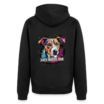 Jack Russel Hund Geschenk Spruch - Unisex Premium Bio Zip Hoodie - Schwarz - Hinten - Nico (187cm)