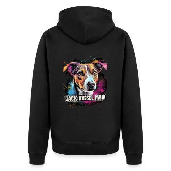 Jack Russel Hund Geschenk Spruch - Unisex Premium Bio Zip Hoodie - Schwarz - Hinten - Nico (187cm)