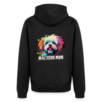Maltese Dog Gift Saying - Unisex Premium Organic Zip Hoodie - black - Back - Nico (187cm)