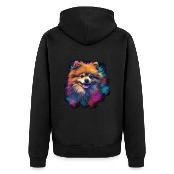 Spitz miniature Dog Cadeau Dire - Veste à capuche bio Premium Unisexe - noir - Dos - Nico (187cm)