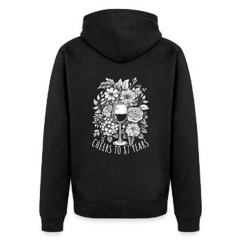 Geburtstag 87 Jahre Geschenk Spruch - Unisex Premium Bio Zip Hoodie - Schwarz - Hinten - Nico (187cm)