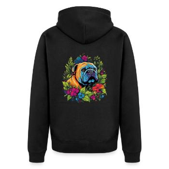 Cadeau de chien bouledogue américain - Veste à capuche bio Premium Unisexe - noir - Dos - Nico (187cm)