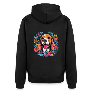 Cadeau de chien Beagle - Veste à capuche bio Premium Unisexe - noir - Dos - Nico (187cm)