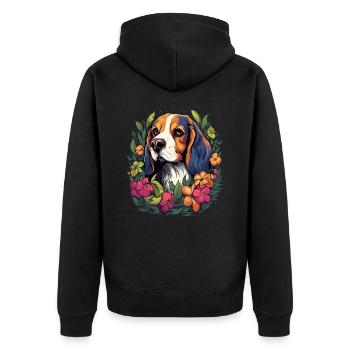 Cadeau de chien Beagle - Veste à capuche bio Premium Unisexe - noir - Dos - Nico (187cm)