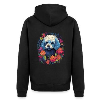 Bichon Frise Chien Cadeau - Veste à capuche bio Premium Unisexe - noir - Dos - Nico (187cm)