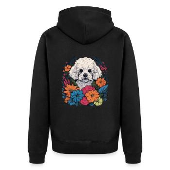 Bichon Frise Chien Cadeau - Veste à capuche bio Premium Unisexe - noir - Dos - Nico (187cm)