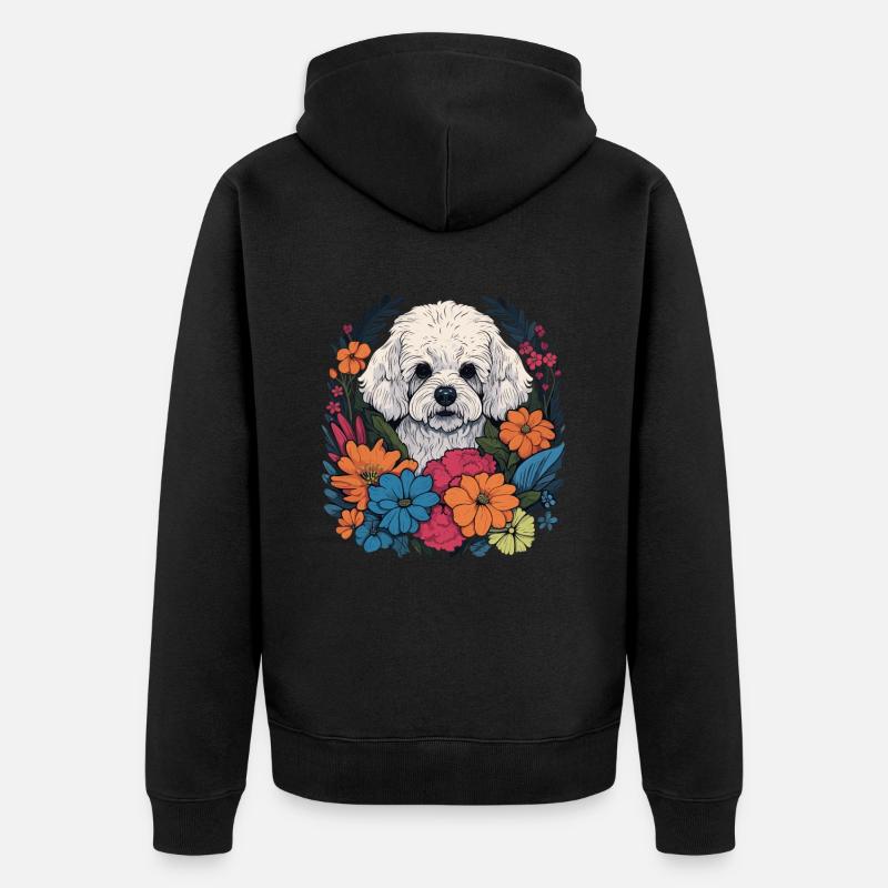 Bichon Frise Chien Cadeau - Veste à capuche bio Premium Unisexe - noir
