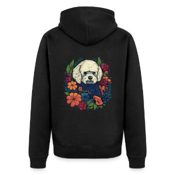 Bichon Frise Chien Cadeau - Veste à capuche bio Premium Unisexe - noir - Dos - Nico (187cm)
