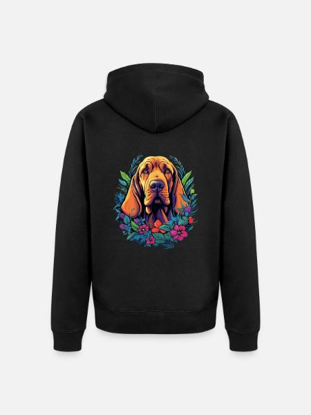 Cadeau de chien limier - Veste à capuche bio Premium Unisexe - noir