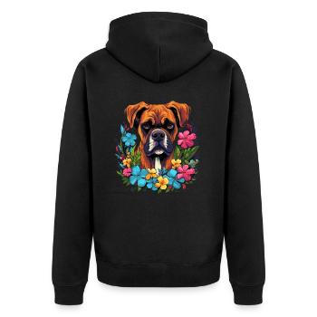 Cadeau Boxer Dog - Veste à capuche bio Premium Unisexe - noir - Dos - Nico (187cm)