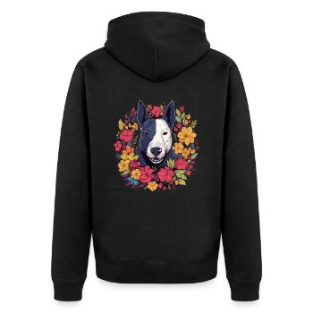 Bull Terrier Bull Terrier Dog Gift - Unisex Premium Organic Zip Hoodie - black - Back - Nico (187cm)