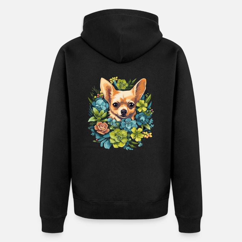 Cadeau de chien Chihuahua - Veste à capuche bio Premium Unisexe - noir