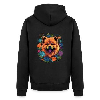 Chow Chow Chien Cadeau - Veste à capuche bio Premium Unisexe - noir - Dos - Nico (187cm)
