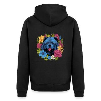 Chow Chow Chien Cadeau - Veste à capuche bio Premium Unisexe - noir - Dos - Nico (187cm)