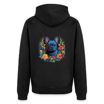Frenchie Chien Bulldog Français Cadeau - Veste à capuche bio Premium Unisexe - noir - Dos - Nico (187cm)