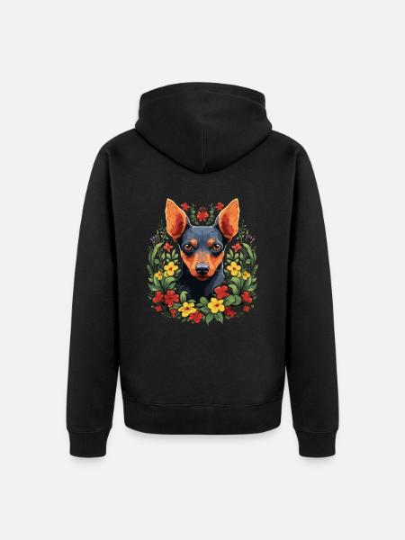 Pinscher Dog Gift - Unisex Premium Organic Zip Hoodie - black