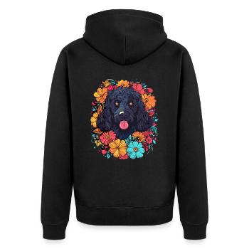 Portuguese Water Dog Dog Gift - Unisex Premium Organic Zip Hoodie - black - Back - Nico (187cm)