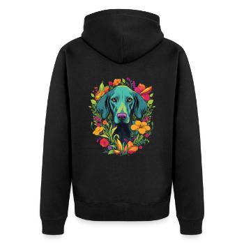 Cadeau de chien Weimaraner - Veste à capuche bio Premium Unisexe - noir - Dos - Nico (187cm)