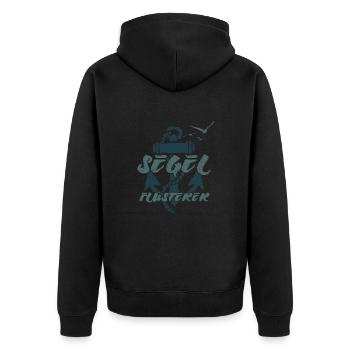 Segel Flüsterer - Segler Geschenk - Unisex Premium Bio Zip Hoodie - Schwarz - Hinten - Nico (187cm)