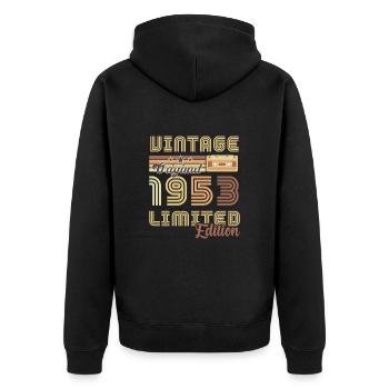 1953 Vintage Original 1953 Birthday Gift - Unisex Premium Organic Zip Hoodie - black - Back - Nico (187cm)