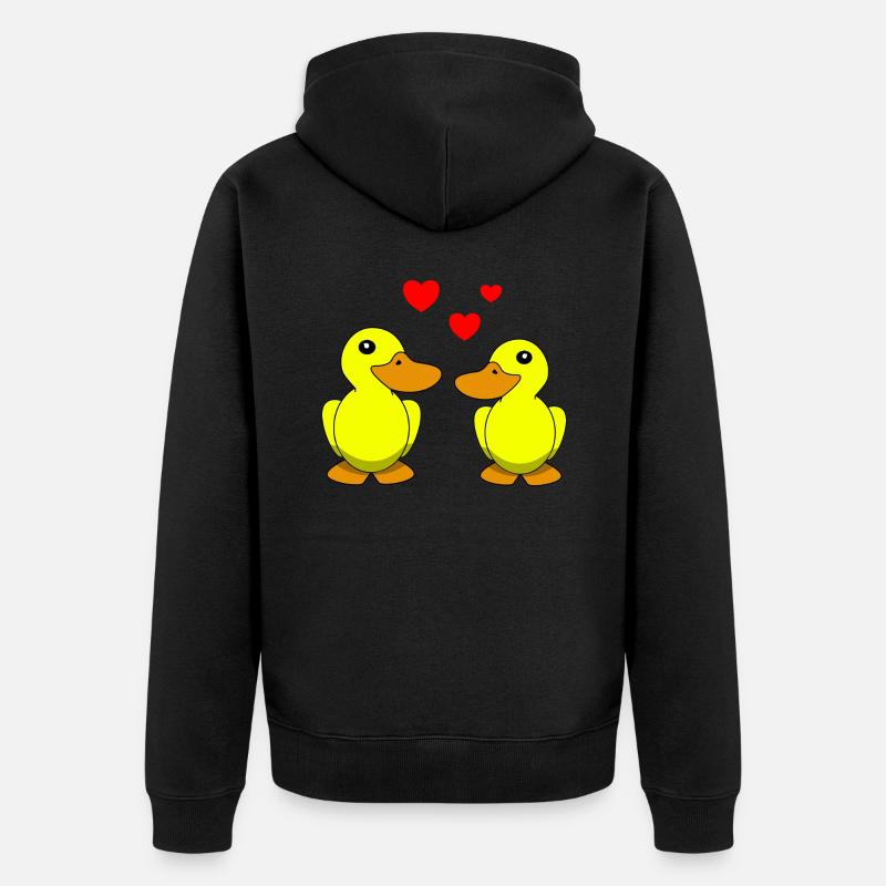 Canards Saint-Valentin - Veste à capuche bio Premium Unisexe - noir