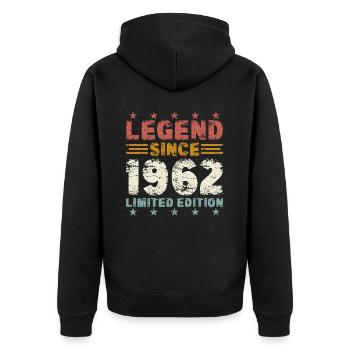 Légende 1962 Vintage Vintage Cadeau d’Anniversaire - Veste à capuche bio Premium Unisexe - noir - Dos - Nico (187cm)