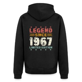 Legend 1967 Vintage Cadeau d’anniversaire - Veste à capuche bio Premium Unisexe - noir - Dos - Nico (187cm)