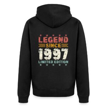 Legende 1997 Jahrgang Geburtstag Geschenk - Unisex Premium Bio Zip Hoodie - Schwarz - Hinten - Nico (187cm)