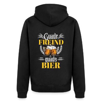 Bier Sprüche Geburtstag Männer - Unisex Premium Bio Zip Hoodie - Schwarz - Hinten - Nico (187cm)