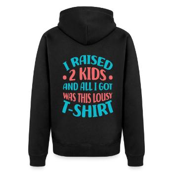 Mutter - Unisex Premium Bio Zip Hoodie - Schwarz - Hinten - Nico (187cm)