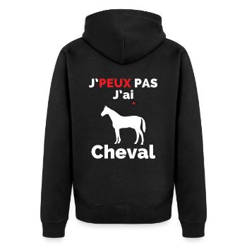J'peux pas j'ai Cheval - Veste à capuche bio Premium Unisexe - noir - Dos - Nico (187cm)