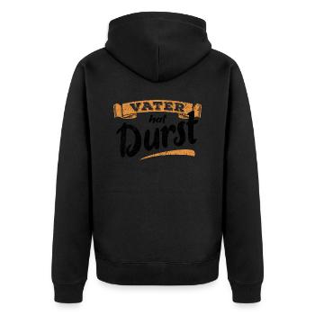 Vater hat Durst - Vatertag - Trinken - Männertag - Unisex Premium Bio Zip Hoodie - Schwarz - Hinten - Nico (187cm)