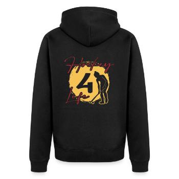 hockey sur gazon « hockey-girl 4 life » - Veste à capuche bio Premium Unisexe - noir - Dos - Nico (187cm)