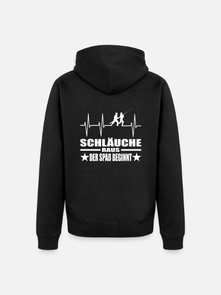 Feuerwehr - Unisex Premium Bio Zip Hoodie - Schwarz