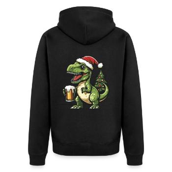 Dinosaure T-Rex Bière de Noël Drôle - Veste à capuche bio Premium Unisexe - noir - Dos - Nico (187cm)
