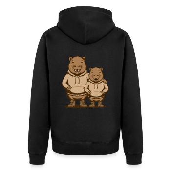 Capybara Couple Capybara - Deux Capybaras Cool - Veste à capuche bio Premium Unisexe - noir - Dos - Nico (187cm)