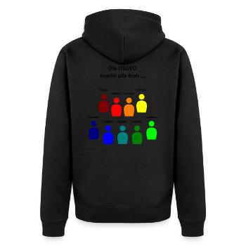 GDPR all glad privacy entrepreneur lawyer - Unisex Premium Organic Zip Hoodie - black - Back - Nico (187cm)