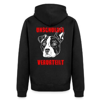 Innocent convicted - Unisex Premium Organic Zip Hoodie - black - Back - Nico (187cm)