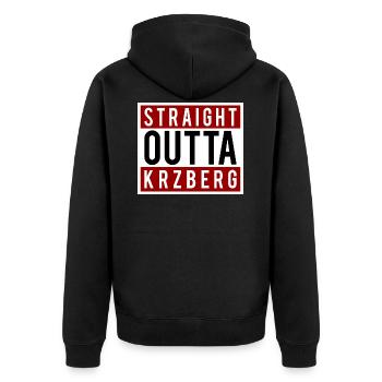 Straight Outta Kreuzberg - L'art du conseil parental - Veste à capuche bio Premium Unisexe - noir - Dos - Nico (187cm)