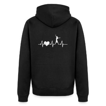 Mon coeur bat pour La Danse Battement de Coeur Danse - Veste à capuche bio Premium Unisexe - noir - Dos - Nico (187cm)