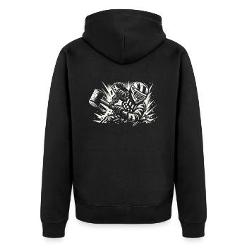 Cool Demolition Derby Season Gift - Unisex Premium Organic Zip Hoodie - black - Back - Nico (187cm)